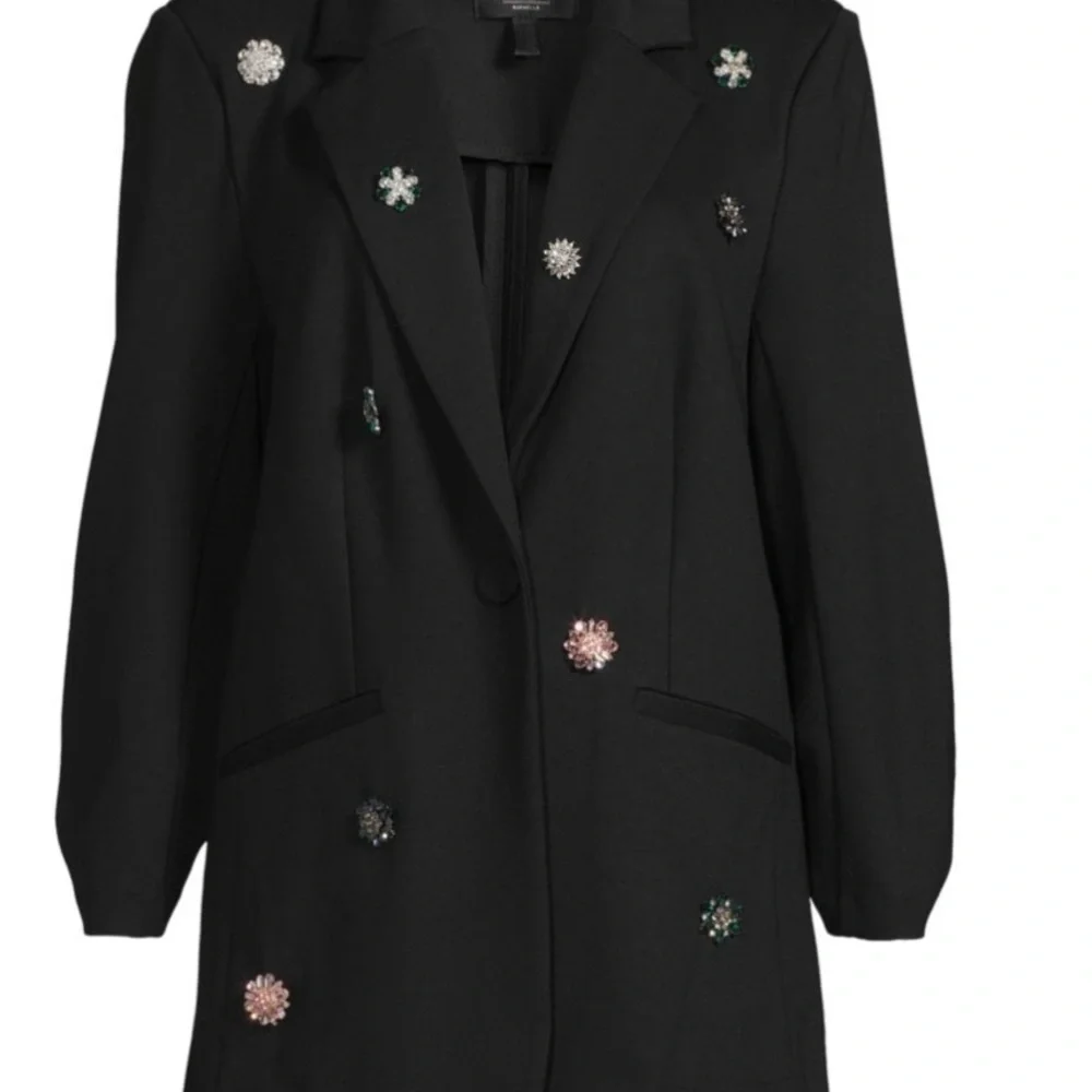 Ella Rafaella Chic Black Broach Embellished Blazer - Picture 2 of 4